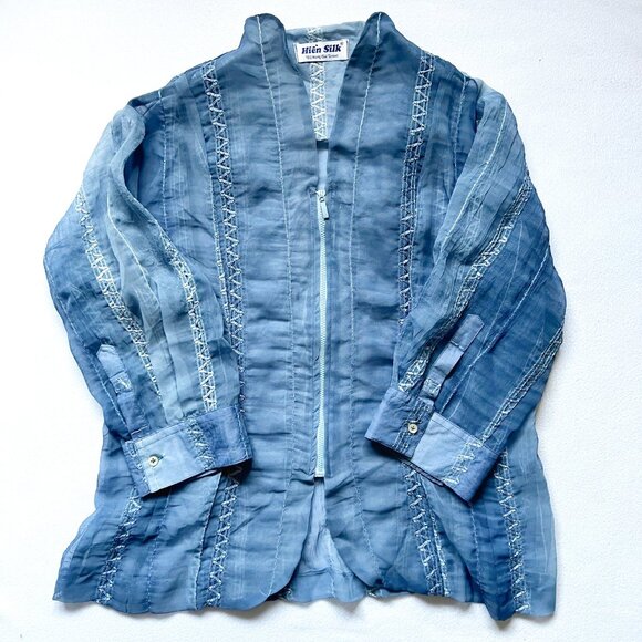 Hien Silk blouse - Light blue medium - Picture 1 of 4